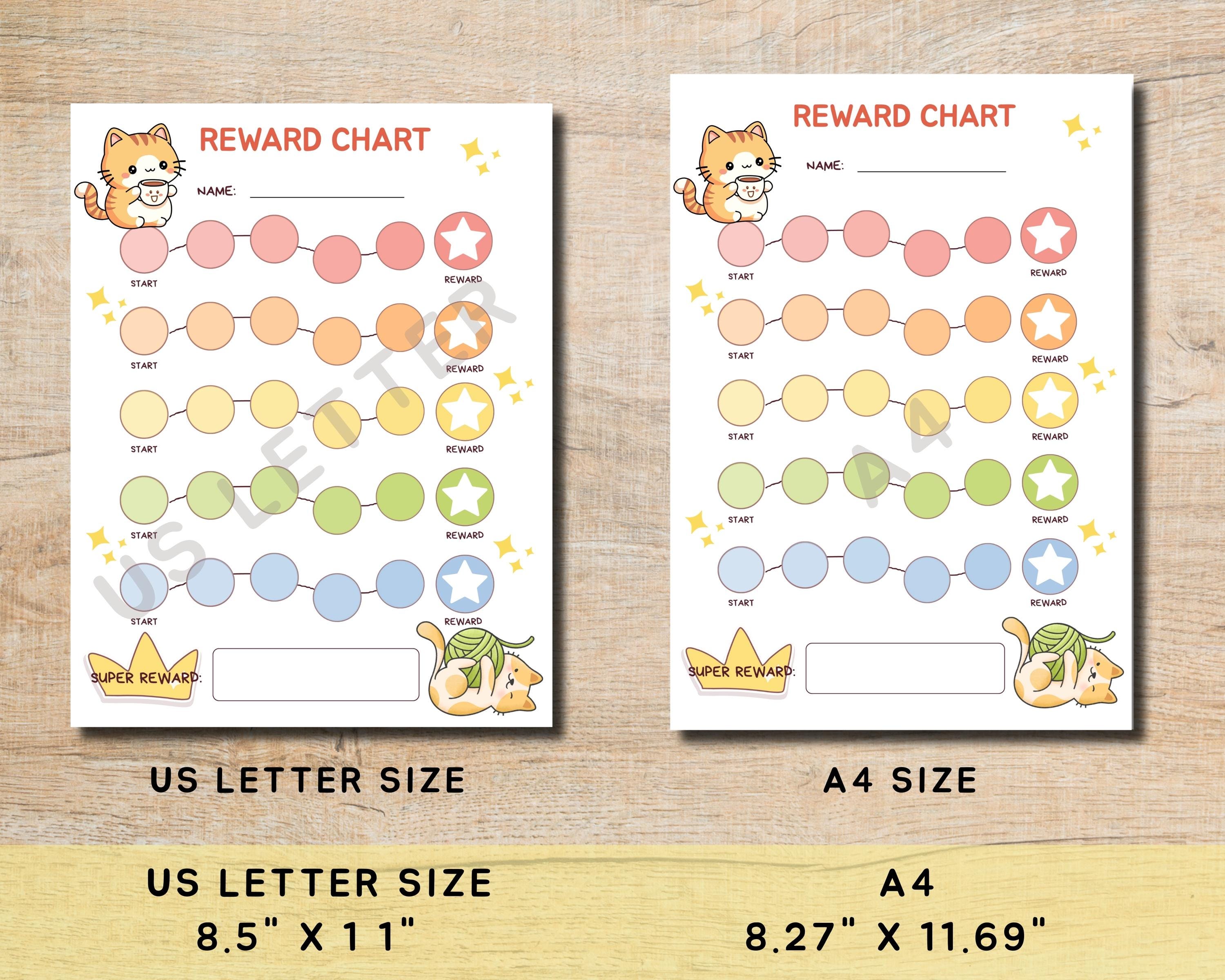 Printable Kitten Reward Chart for Kids, Behavior Chart, Toddler Routine ...