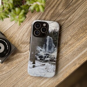 Nature-Inspired Phone Case, Tough Cases with Waterfall Design, Protective Cover, Unique Gift, Outdoor Enthusiast, Winter Aesthetic