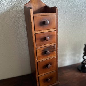 Vintage wooden apothecary chest of drawers | spice cabinet with drawers | vintage kitchen storage