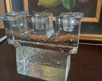 Vintage midcentury Dansk Jens Quistgaard Ice Box kandelaber | Dansk skandinavisk samlarglasskulptur