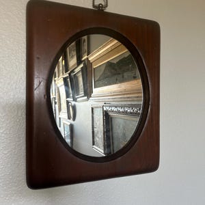 Vintage Belart Inc wooden mirror Masterpiece Collection from 1974 | MCM Walnut mirror