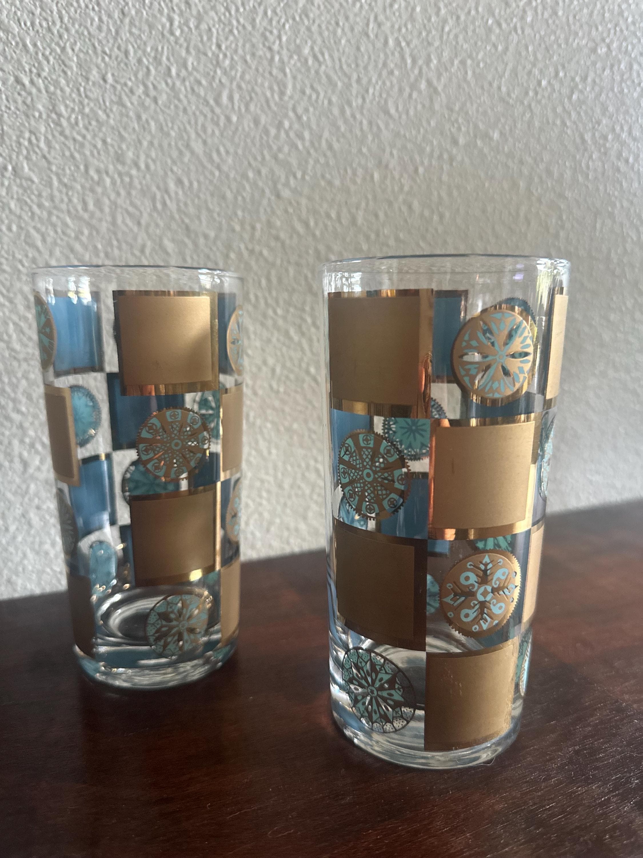 Set of 2 vintage Culver Carnival tumblers | MCM barware
