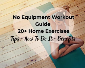 Programme d&#39;entraînement à domicile : plus de 20 exercices, modèle Canva (PDF et PNG)
