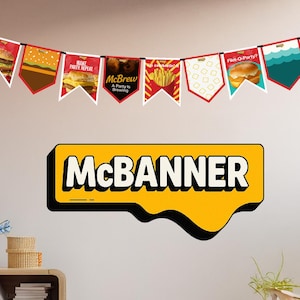 McDONALD&#39;S  Party Banner • Fast Food Theme Decor • Digital Party Printable