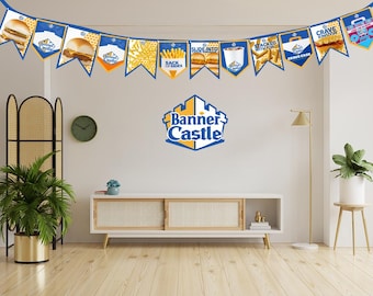 White Castle Party Banner • Fast Food Theme Decor • Printable Party Garland (Digital Download)