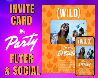 Editable Mild Sauce Card Template with Photo – Canva Party Invite & Social Post