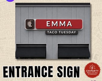 Chipotle Restaurant Entrance Sign • Editable in Canva • Personalized Name • Instant Download