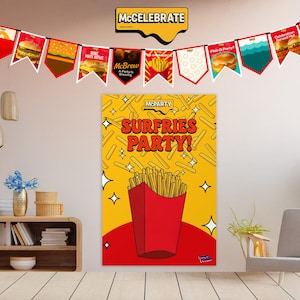 McDonald&#39;s Party Decor Set: Printable Banner & Poster (Digital Download)