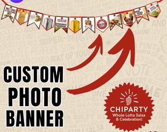 Chipotle Birthday Decorations Printable Banner | Custom Photo Party Decor | Fast Food Theme Instant Download