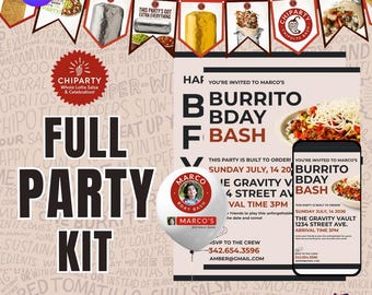Chipotle Style Fast Food Party Kit – Banner + Poster Set (Instant Download)