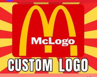 Custom Fast Food Inspired Logo Template • Personalized Name • McDonald's • Party Printable • Editable Digital Logo