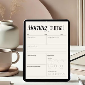 Journal du matin numérique | Journal quotidien du matin pour iPad, GoodNotes | Journal numérique | Journal sur la santé mentale, les soins personnels et la pleine conscience PDF