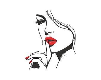 Beautiful Girl Face Embroidery Design, Girl Face Machine Embroidery Design, 4 Sizes, Instant Download File