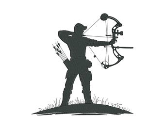 Bow Hunting Embroidery Design, Hunting Machine Embroidery Design, Hunting Embroidery Design For Men, Women, Girls