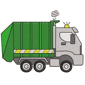 Diseño de bordado de camión de basura, diseño de bordado a máquina de camión de basura para hombres, mujeres y niñas