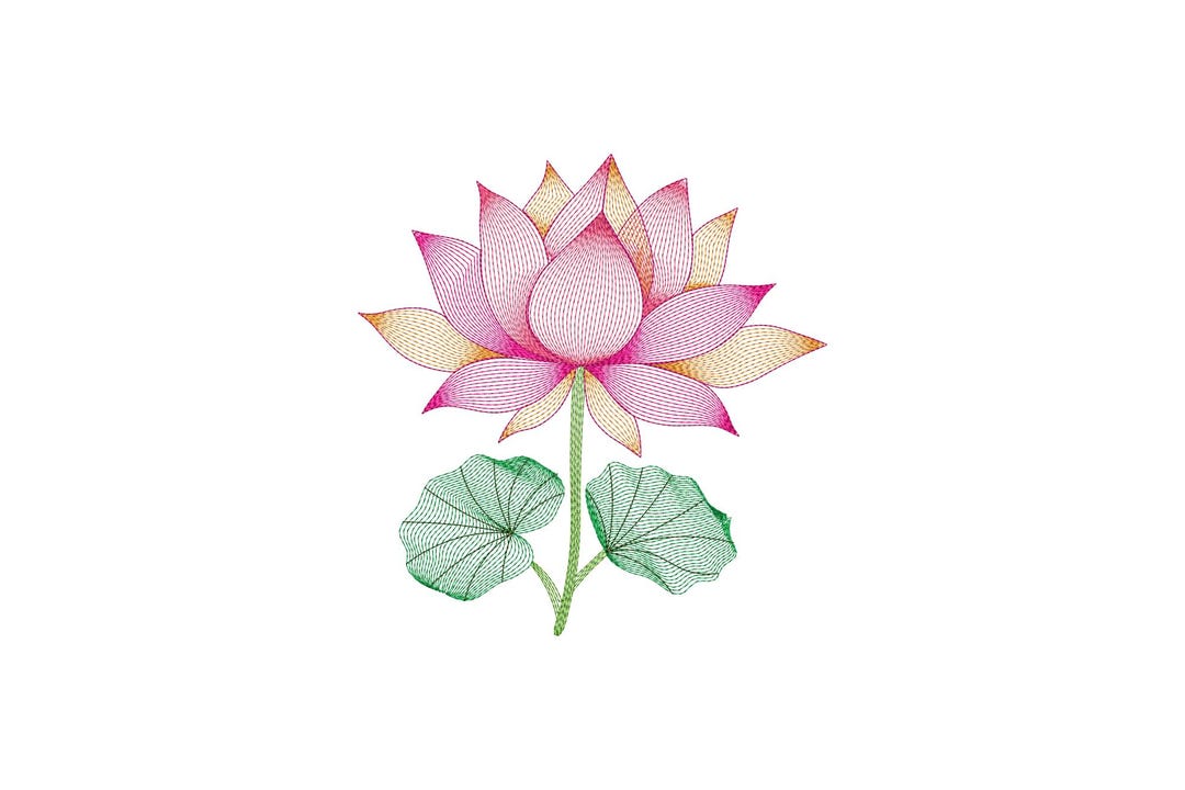 Lotus Flower Embroidery Design, Lotus Flower Machine Embroidery Design ...