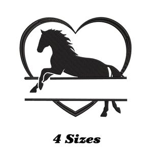 Horse Monogram Embroidery Design, Horse Split Name Frame Machine Embroidery Design, Horse Embroidery Design For Men, Women, Girls