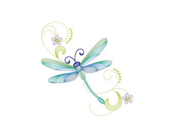 Dragonfly Embroidery Design, Dragonfly Machine Embroidery Design, 4 Sizes, Instant Download File