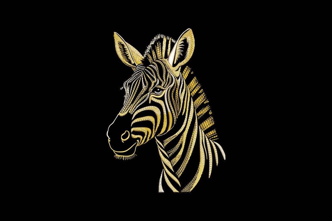 Elegant Zebra Embroidery Design, Zebra Machine Embroidery Design, 4 ...