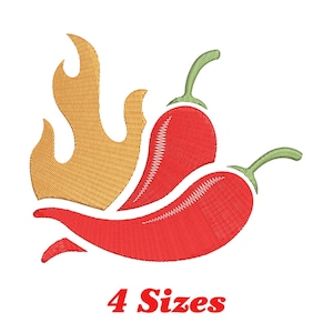 Chili Peppers Embroidery Design, Chili Pepper Machine Embroidery Design, Chili Pepper Embroidery Design For Men, Women, Girls