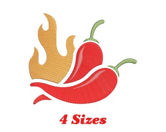 Chili Peppers Embroidery Design, Chili Pepper Machine Embroidery Design, Chili Pepper Embroidery Design For Men, Women, Girls