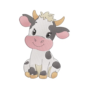 Cow Embroidery Design, Baby Cow Machine Embroidery Design, Cow Embroidery Design For Men, Women, Girls