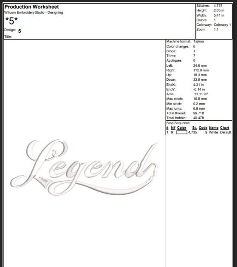 Legend Embroidery Design, Legend Machine Embroidery Design, Legend ...