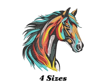 Beautiful Horse Head Embroidery Design, Horse Head Machine Embroidery Design for Men, Women, and Girls