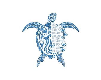 Sea Turtle Quote Embroidery Design, Sea Turtle Quote Machine Embroidery Design, 4 Sizes, Instant Download File
