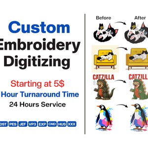 Custom Embroidery Digitizing, Logo Digitizing, Embroidery Digitizing Service, Image Digitizing Embroidery, Custom Digitize