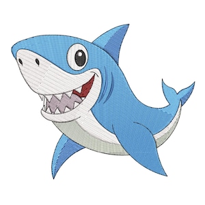 Cute Shark Embroidery Design, Shark Machine Embroidery Design, Shark Embroidery Design For Men, Women, Girls