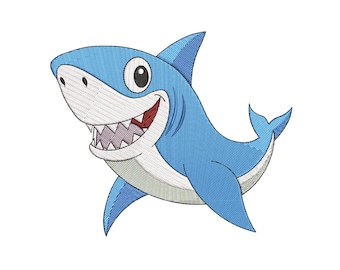 Cute Shark Embroidery Design, Shark Machine Embroidery Design, Shark Embroidery Design For Men, Women, Girls