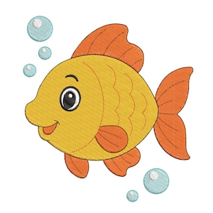 Goldfish Embroidery Design, Goldfish Machine Embroidery Design, Goldfish Embroidery Design For Men, Women, Girls