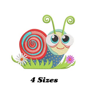 Funny Snail With Big Eye Embroidery Design, Snail Machine Embroidery Design, Funny Snail Embroidery Design For Men, Women, Girls