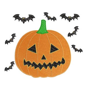 Scary Pumpkin Halloween Embroidery Design, Halloween Pumpkin Machine Embroidery Design, 4 sizes, Instant Download