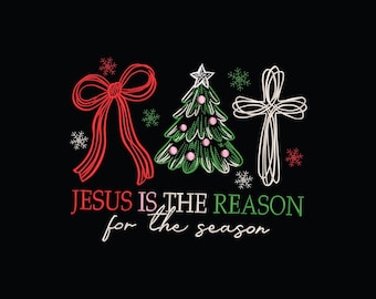 Jesus is the Reason for the Season Christmas Embroidery Design, Christmas Jesus Machine Embroidery Design, Digital Download