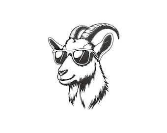 Goat Head Embroidery Design, Goat Head Machine Embroidery Design, 4 Sizes, Instant Download File