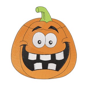 Happy Face Pumpkin Halloween Embroidery Design, Halloween Pumpkin Machine Embroidery Design, 4 sizes, Instant Download