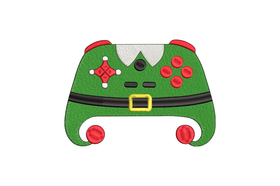 Elf Game Controller Christmas Embroidery Design, Game Controller Xmas ...