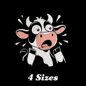 Surprised Cow Embroidery Design, Cow Machine Embroidery Design, Funny Cow Embroidery Design For Men, Women, Girls