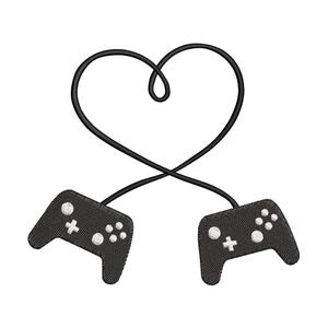 Heart Game Controller Embroidery Design, Game Controller Machine Embroidery Design, Game Controller Embroidery Design For Men, Women, Girls