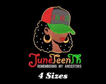 Juneteenth Girl Embroidery Design, Juneteenth Girl Machine Embroidery Design, Juneteenth Girl Embroidery Design For Men, Women, Girls