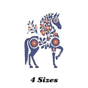 Floral Horse Embroidery Design, Horse Machine Embroidery Design, Horse Embroidery Design For Men, Women, Girls