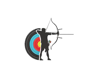 Archery Embroidery Design, Archery Machine Embroidery Design, 4 Sizes, Instant Download File