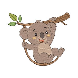 Funny Koala Embroidery Design, Koala Machine Embroidery Design, Koala Embroidery Design For Men, Women, Girls