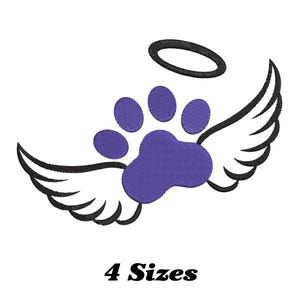 Angel Wings Dog Paw Embroidery Design, Angel Wing Machine Embroidery Design, Angel Wing Paw Embroidery Design For Men, Women, Girls