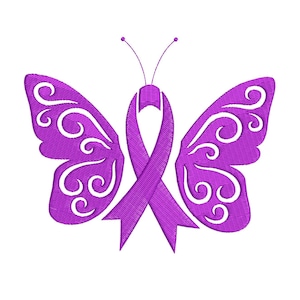 Butterfly Breast Cancer Awareness Embroidery Design, Breast Cancer Machine Embroidery Design, Butterfly Embroidery Design For Women, Girls