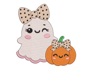 Ghost Girl Halloween Embroidery Design, Halloween Ghost Girl Machine Embroidery Design, 4 sizes, Instant Download