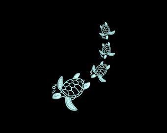 Turtle Embroidery Design, Turtle Machine Embroidery Design, 4 Sizes, Instant Download File