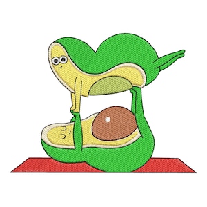 Funny Avocado Exercise Embroidery Design, Avocado Machine Embroidery Design, Avocado Embroidery Design For Men, Women, Girls